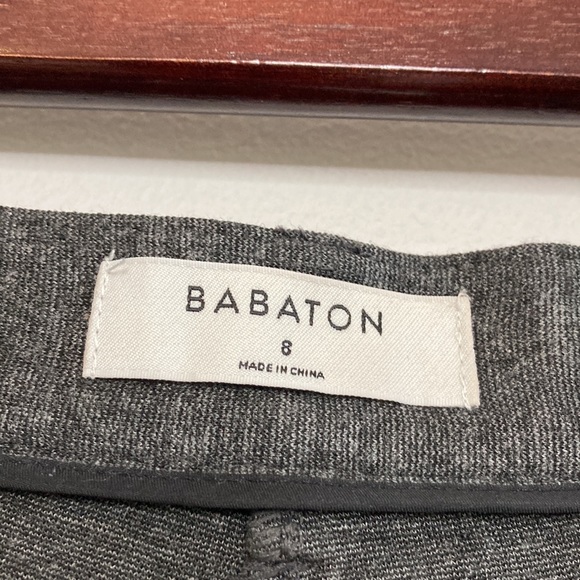 Babaton Dress Pants Womens 8 Gray Trouser Crop Stretch Jersey Straight Leg - Picture 10 of 13